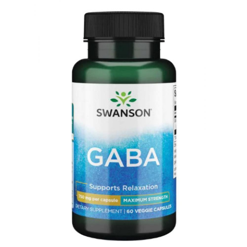 GABA Maximum Strength 750 mg - 60 Veg Caps (100-61-3157411-20)