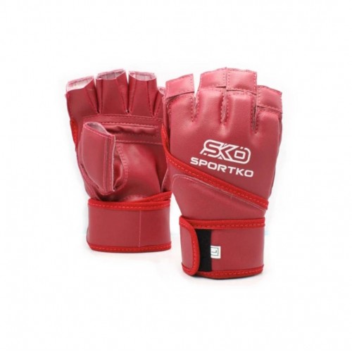 Перчатки с открытыми пальцами SportKo L Красный (PD-4LRed)