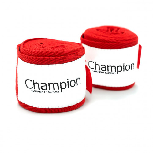 Бинти боксерські Champion 2.5 м бавовна Червоний (00026)