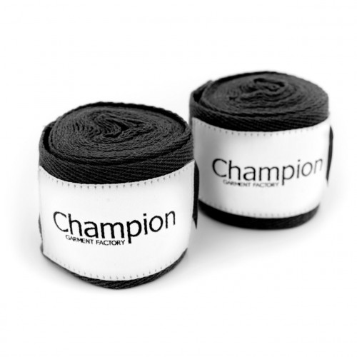 Бинти боксерські Champion 2.5 м бавовна Чорний (00023)