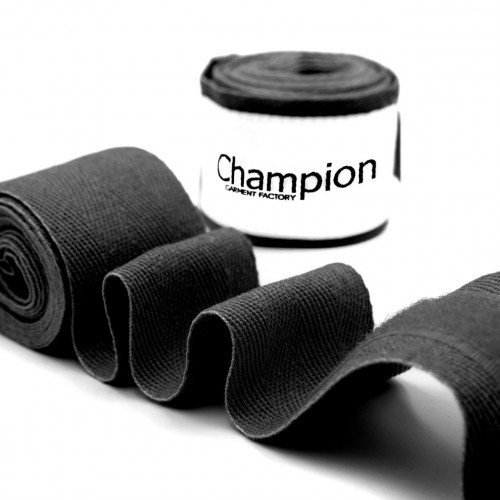 Бинти боксерські Champion 2.5 м бавовна Чорний (00023)