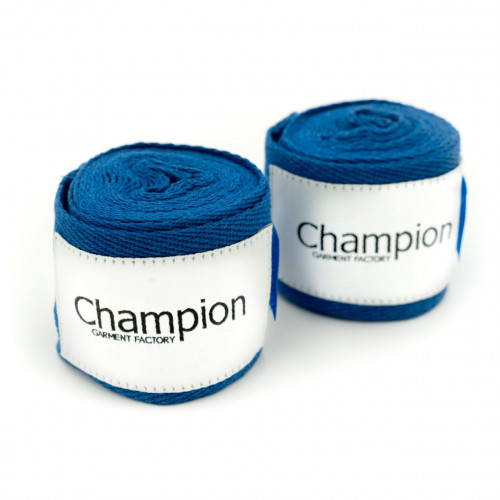 Бинти боксерські Champion 2.5 м бавовна Синій (00027)