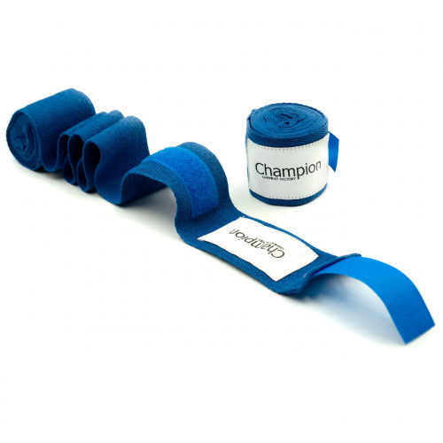 Бинти боксерські Champion 2.5 м бавовна Синій (00027)