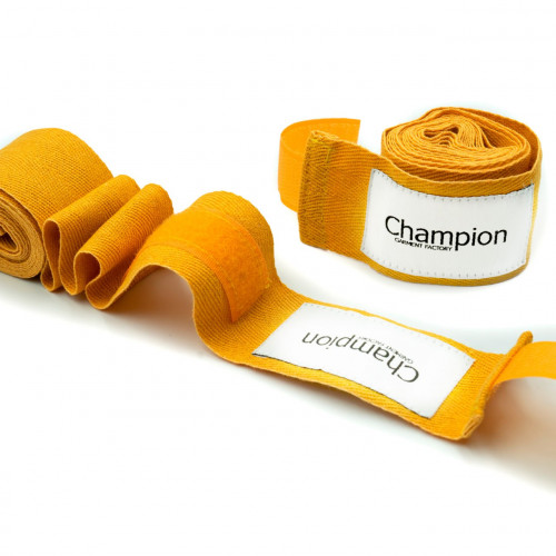 Бинти боксерські Champion 2.5 м бавовна Жовтий (00030)