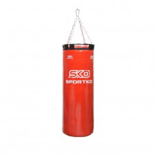 Мешок боксерский SportKo Бочонок PVC MP61 с кольцом и цепями красный