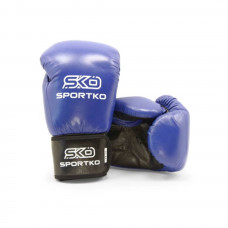 Боксерские перчатки кожаные SportKo 16 унций Синий Боксерские перчатки кожаные SportKo 16 унций Синий
