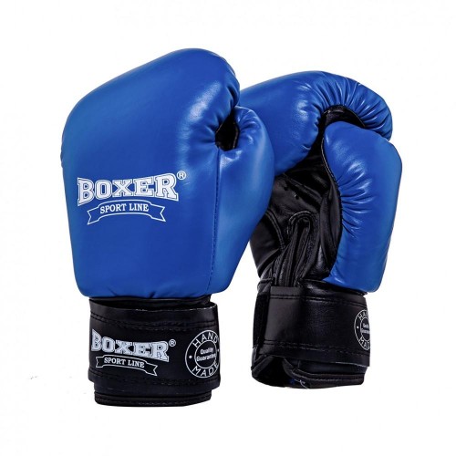 Рукавички боксерські BOXER 6 унцій 0.6 мм Синій (IV-2024-04B)