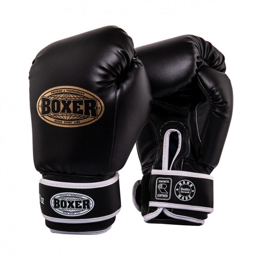 Рукавички боксерські BOXER 6 унцій 0.6 мм Чорний (IV-2024-04BLK)