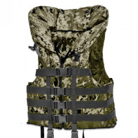 Жилет страховочный PERTO Camo pixel с подголовником 130+ кг