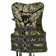 Жилет страхувальний Camo pixel з підголівником 130+ кг