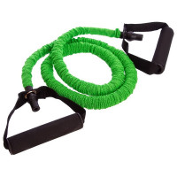 Еспандер трубчастий для фітнесу із ручками в захисному рукаві d-12x6 мм, l-120 см CE6502-G Зелений