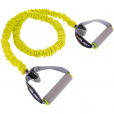 Еспандер трубчастий з ручками в захисному рукаві Zelart 122 см навантаження 2.2-5.4 кг Жовтий Еспандер трубчастий з ручками в захисному рукаві Zelart 122 см навантаження 2.2-5.4 кг Жовтий