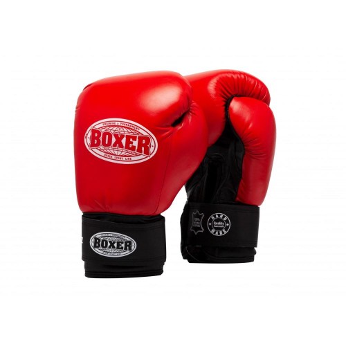 Рукавички боксерські шкіряні BOXER 8 унцій 1 мм Червоний (IV-2023-03R)