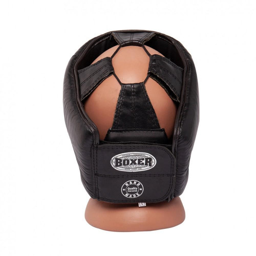 Шолом боксерський BOXER L шкіра 1 мм Чорний (IV-2027-01BLK)