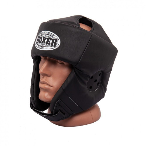 Шлем карате BOXER L кожвинил 0.6 мм Черный (IV-2030-01BLK)