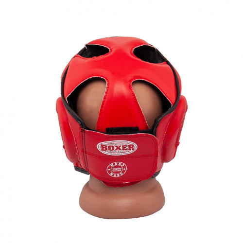 Шлем карате BOXER Элит L кожа 1.2 мм Красный (IV-2033-01R)