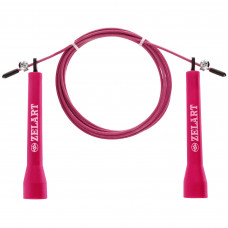 Скакалка швидкісна Кроссфіт з підшипником та сталевим тросом l-2,75 м, d-3 мм FI-1008AС Малиновий Скакалка швидкісна Кроссфіт з підшипником та сталевим тросом l-2,75 м, d-3 мм FI-1008AС Малиновий