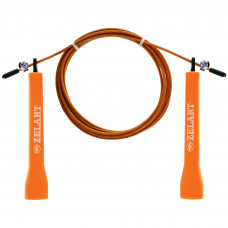 Скакалка швидкісна Кроссфіт з підшипником і сталевим тросом l-2,75 м, d-3 мм FI-1008AO Помаранчевий Скакалка швидкісна Кроссфіт з підшипником і сталевим тросом l-2,75 м, d-3 мм FI-1008AO Помаранчевий