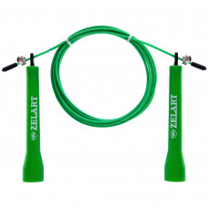 Скакалка швидкісна Кроссфіт з підшипником та сталевим тросом l-2,75 м, d-3 мм FI-1008ALG Салатовий Скакалка швидкісна Кроссфіт з підшипником та сталевим тросом l-2,75 м, d-3 мм FI-1008ALG Салатовий