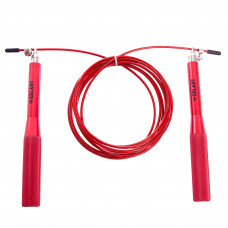 Скакалка швидкісна Кроссфіт з підшипником та сталевим тросом з  алюмінієвими ручками l-2.75 м, d-3.0 мм FI-5100R Червоний Скакалка швидкісна Кроссфіт з підшипником та сталевим тросом з  алюмінієвими ручками l-2.75 м, d-3.0 мм FI-5100R Червоний