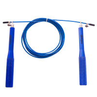 Скакалка скоростная Кроссфит с подшипником и стальным тросом с алюминиевыми ручками l-2.75 м, d-3.0 мм FI-5100BL Синий Скакалка скоростная Кроссфит с подшипником и стальным тросом с алюминиевыми ручками l-2.75 м, d-3.0 мм FI-5100BL Синий