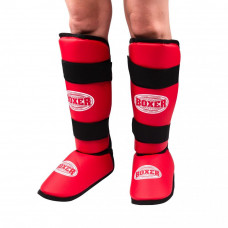 Защита голени и стопы XL кожвинил 0.6мм Красный Защита голени и стопы XL кожвинил 0.6мм Красный