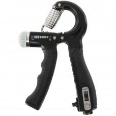 Еспандер кистьовий пружинний 10-60 кг з лічильником та регульованим навантаженням Чорний