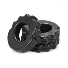 Набір еспандерів кистьових 3шт з вирізами під пальці PERTO Чорний