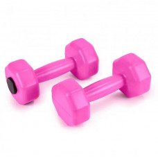 Гантелі для фітнесу PERTO 2шт по 2кг композитні пластикові Рожевий