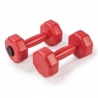 Гантели для фитнеса PERTO 2шт по 1кг композитные пластиковые Красный Гантели для фитнеса PERTO 2шт по 1кг композитные пластиковые Красный