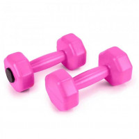 Гантели для фитнеса PERTO 2шт по 1кг композитные пластиковые Розовый Гантели для фитнеса PERTO 2шт по 1кг композитные пластиковые Розовый