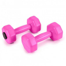 Гантелі для фітнесу PERTO 2шт по 1кг композитні пластикові Рожевий