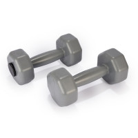 Гантели для фитнеса PERTO 2шт по 1кг композитные пластиковые Серый Гантели для фитнеса PERTO 2шт по 1кг композитные пластиковые Серый
