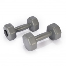 Гантелі для фітнесу PERTO 2шт по 1кг композитні пластикові Сірий Гантелі для фітнесу PERTO 2шт по 1кг композитні пластикові Сірий