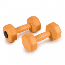 Гантелі для фітнесу PERTO 2шт по 1кг композитні пластикові Жовтий