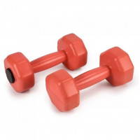 Гантели для фитнеса PERTO 2шт по 2кг композитные пластиковые Корал