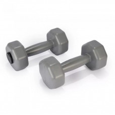 Гантелі для фітнесу PERTO 2шт по 2кг композитні пластикові Сірий