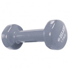 Гантель для фітнесу з вініловим покриттям 1.5 кг Cірий Гантель для фітнесу з вініловим покриттям 1.5 кг Cірий