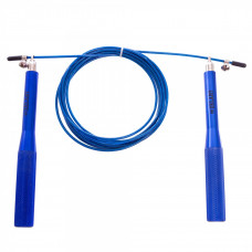 Скакалка швидкісна Кроссфіт з підшипником і сталевим тросом з алюм. руч. l-3.0 м, d-3.0 мм Синій Скакалка швидкісна Кроссфіт з підшипником і сталевим тросом з алюм. руч. l-3.0 м, d-3.0 мм Синій