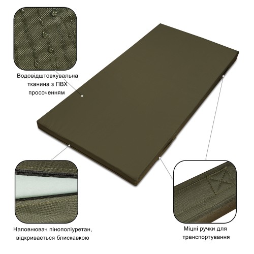 Мат гимнастический PERTO 200x100x8.5 см Хаки (PM00613)