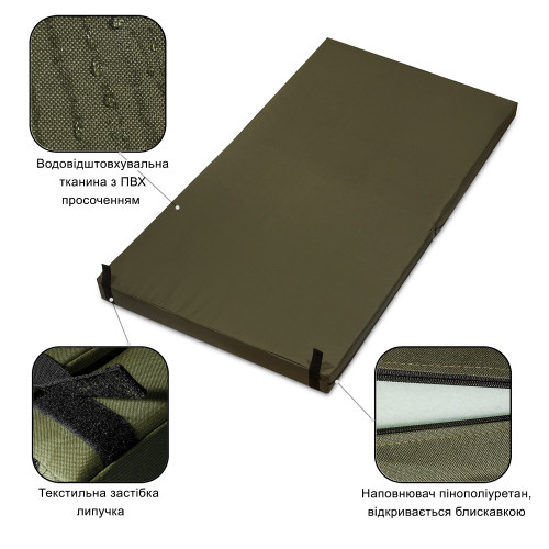Мат гімнастичний Champion 200x100x8.5 см Хакі складаний (00630)
