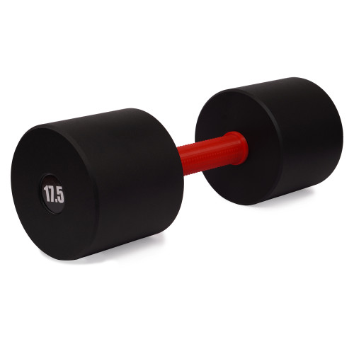 Гантель цельная PERTO Black 17.5 кг с красной накладкой D120 (G00416-17.5)