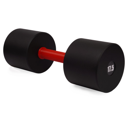 Гантель цельная PERTO Black 17.5 кг с красной накладкой D120 (G00416-17.5)