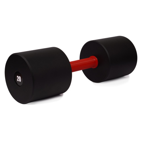 Гантель цельная PERTO Black 20.0 кг с красной накладкой D120 (G00416-20.0)