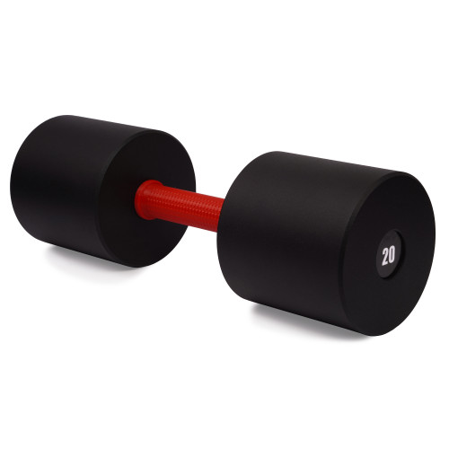 Гантель цельная PERTO Black 20.0 кг с красной накладкой D120 (G00416-20.0)