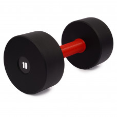 Гантель цільна PERTO Black з червоною накладкою 10.0 кг D120 Гантель цільна PERTO Black з червоною накладкою 10.0 кг D120