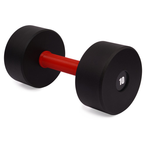 Гантель цельная PERTO Black 10.0 кг с красной накладкой D120 (G00416-10)
