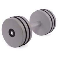 Гантель цельная PERTO Gray 10.0 кг с резинками D120 Гантель цельная PERTO Gray 10.0 кг с резинками D120