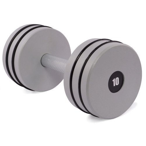 Гантель цельная PERTO Gray 10.0 кг с резинками D120 (G00414-10)