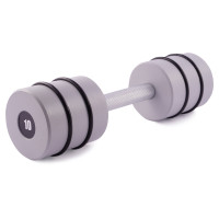 Гантель цільна PERTO Gray 10.0 кг з резинками D90 Гантель цільна PERTO Gray 10.0 кг з резинками D90